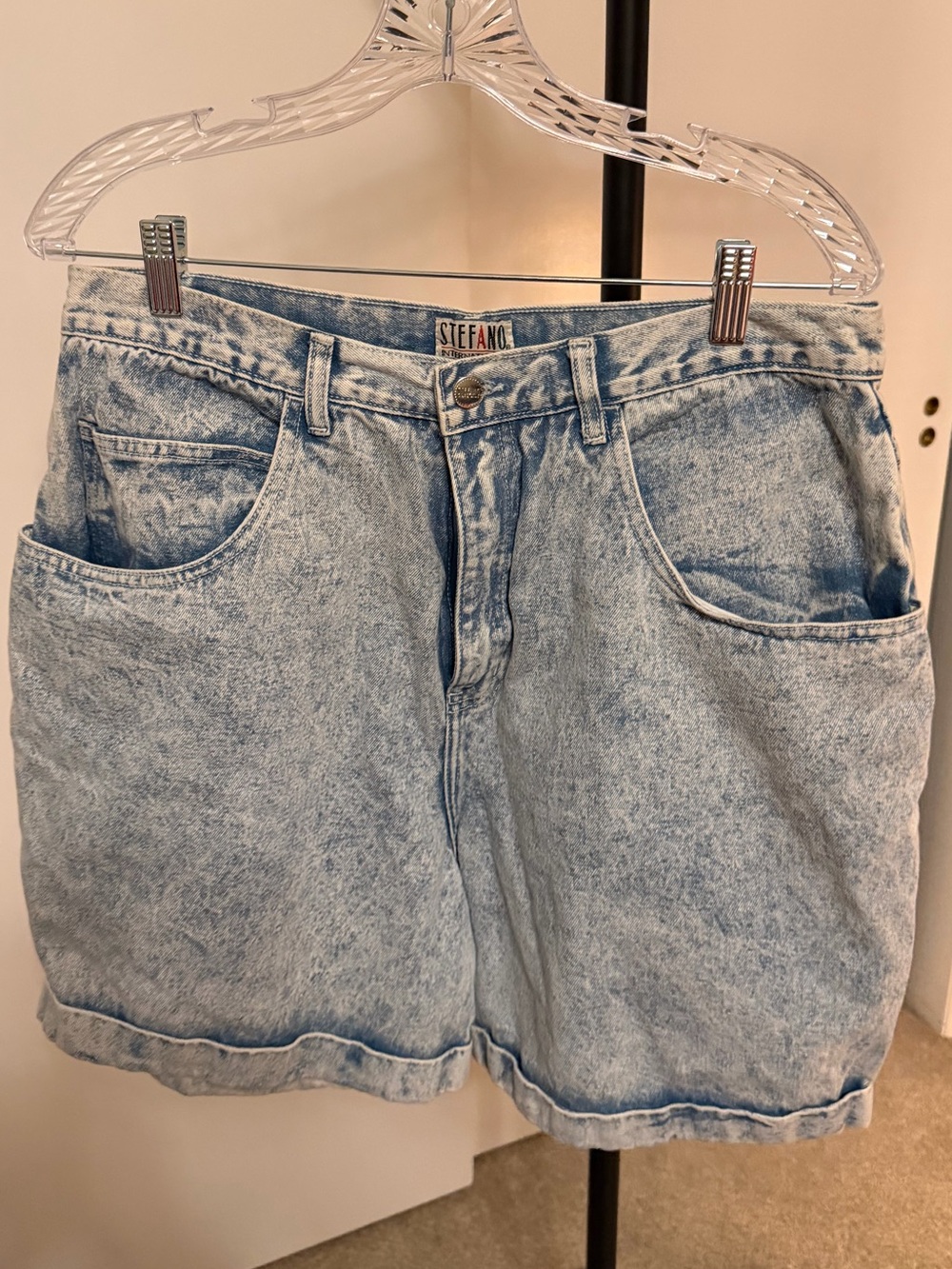 Stefanel Light Acid-Wash Blue Denim Shorts